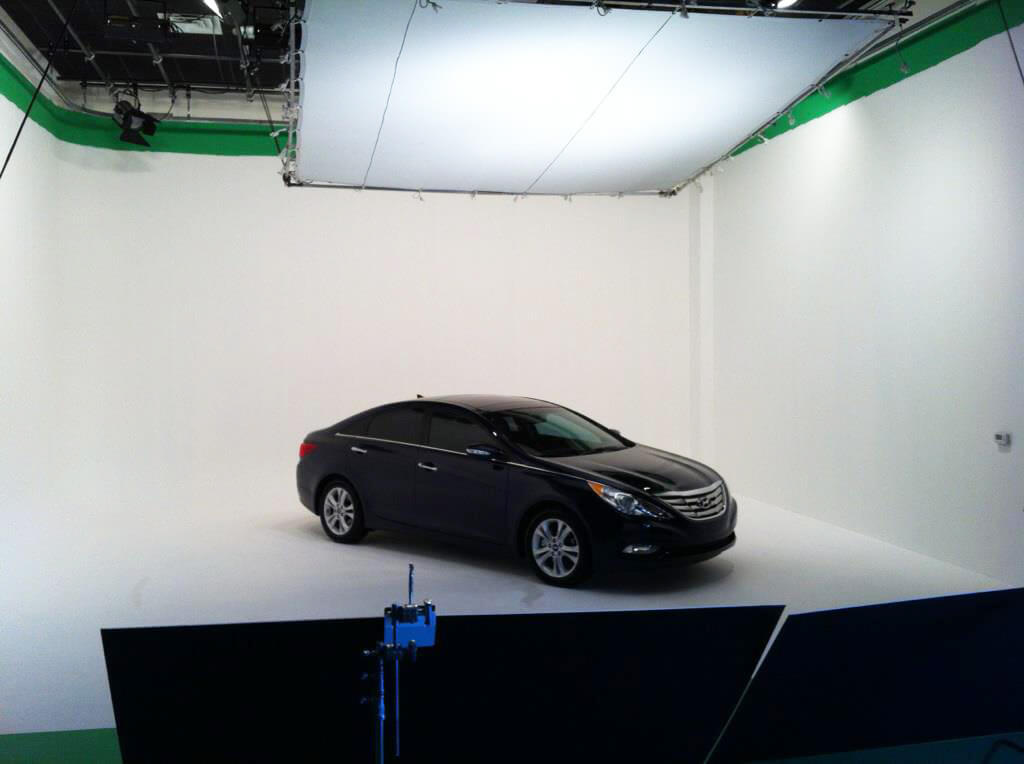 Shooting of a car in the studio